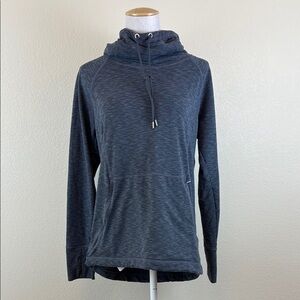Athleta Gray/Blue Heather Hooded Pullover Hoodie Size Small